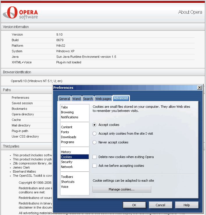 Allow Cookies for Opera